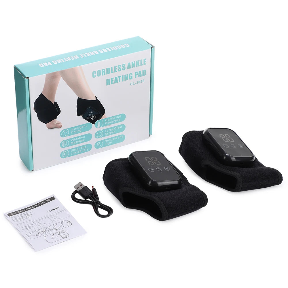 Hailicare Cordless Heated Ankle Brace With Vibration Massage