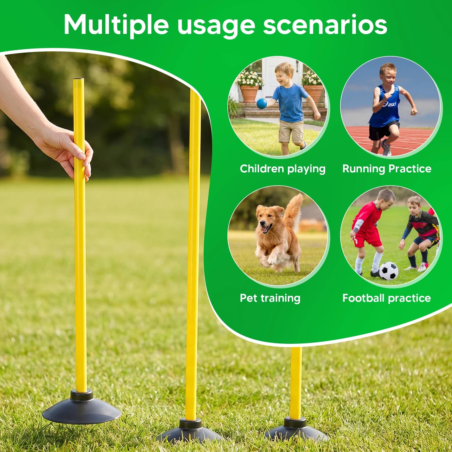2 Pack Adjustable Speed Training Hurdles And Basketball Slalom Poles