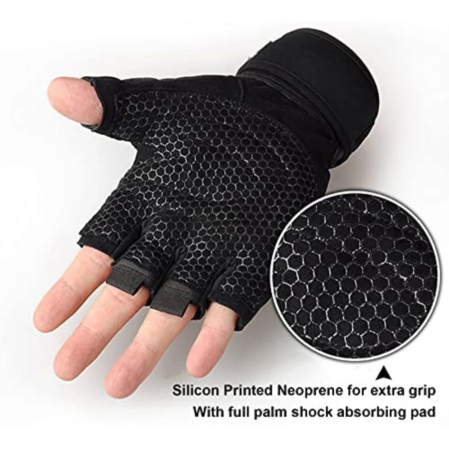 Workout Gloves for Men with Wrist Wraps Gym Fitness Gloves