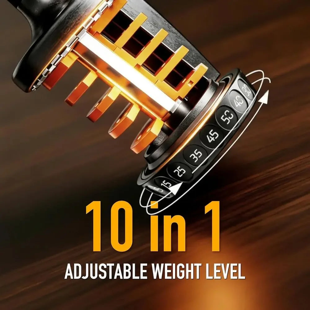 Adjustable Dumbbell Set With Dual Safety Locks And Secure Grips