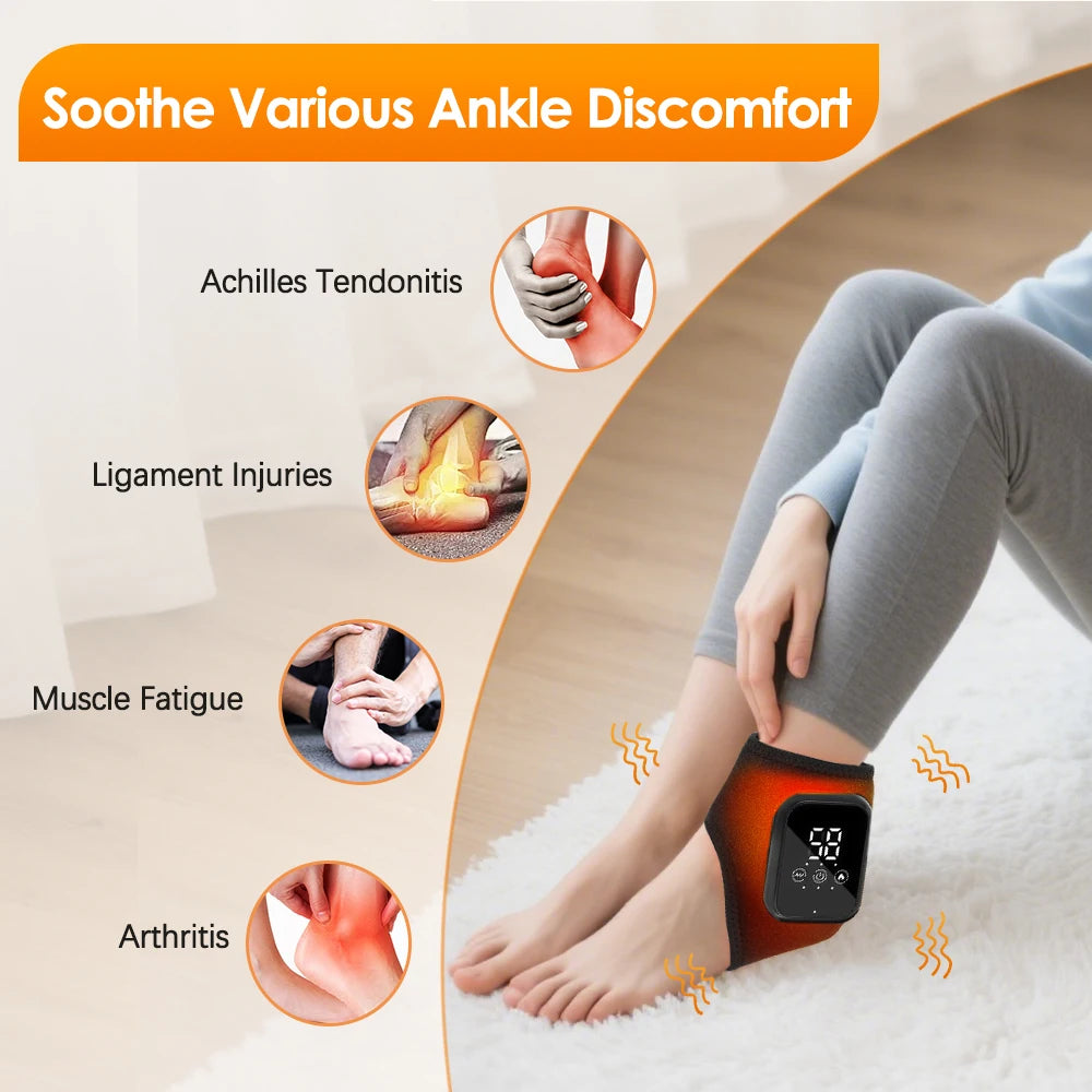 Hailicare Cordless Heated Ankle Brace With Vibration Massage