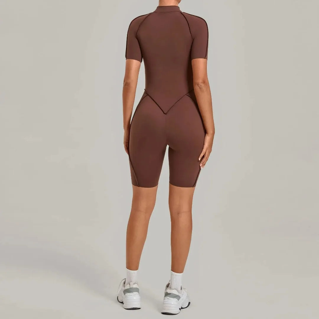NANLUAN Women's Yoga Jumpsuit Half Zip Bodysuit for Workout
