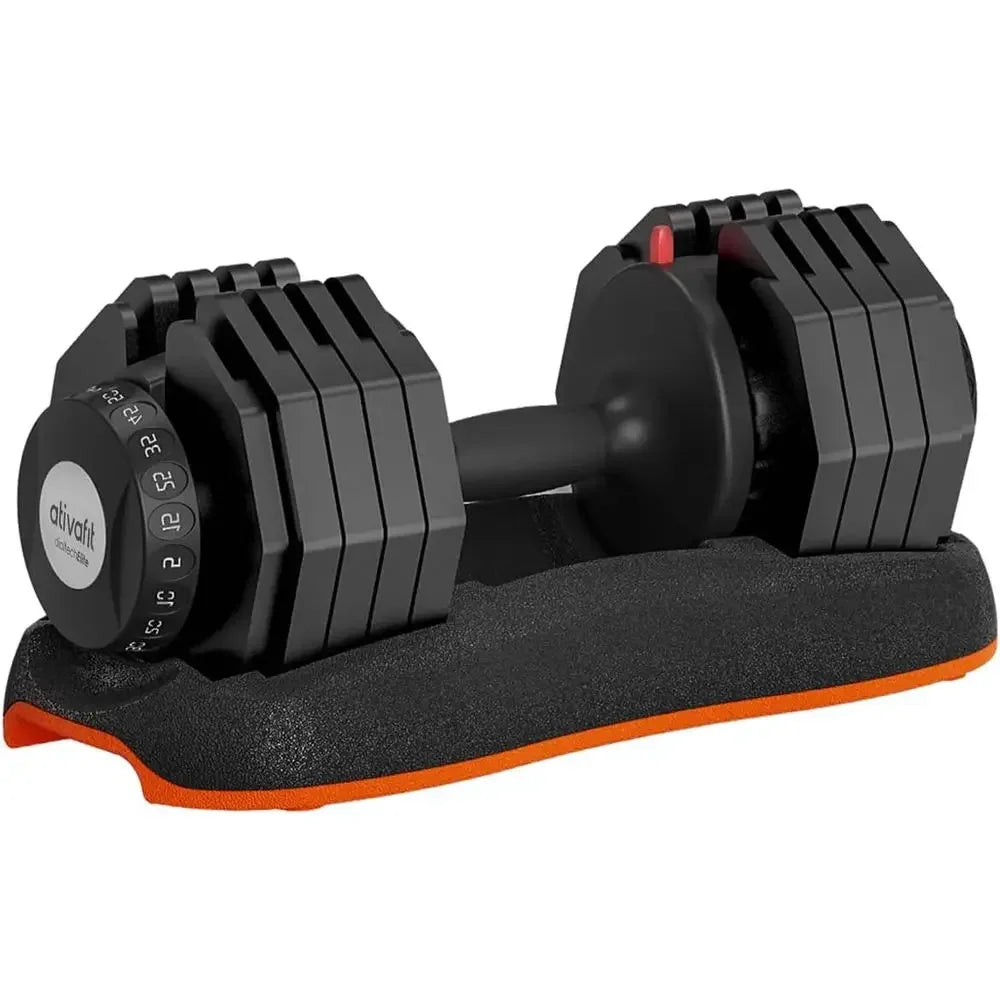 Adjustable Dumbbell Set With Dual Safety Locks And Secure Grips
