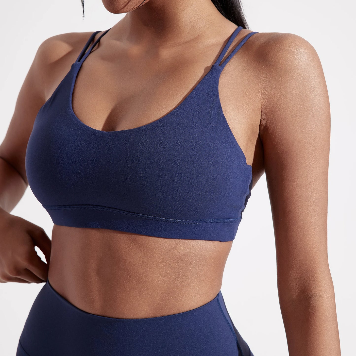 Cross Fitness Bra With Chest Pad Breathable Nylon Spandex