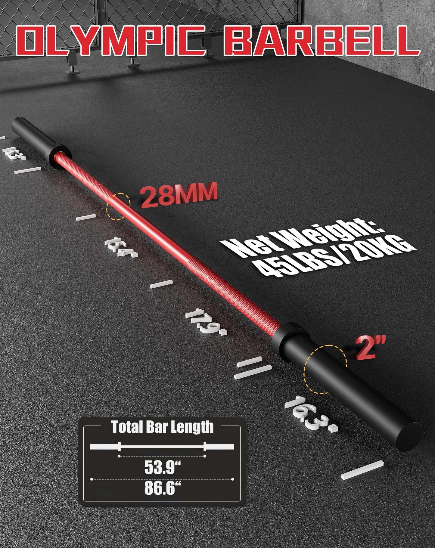 HiMISS Barbell, 1000LBS Capacity For Power Lifting Training