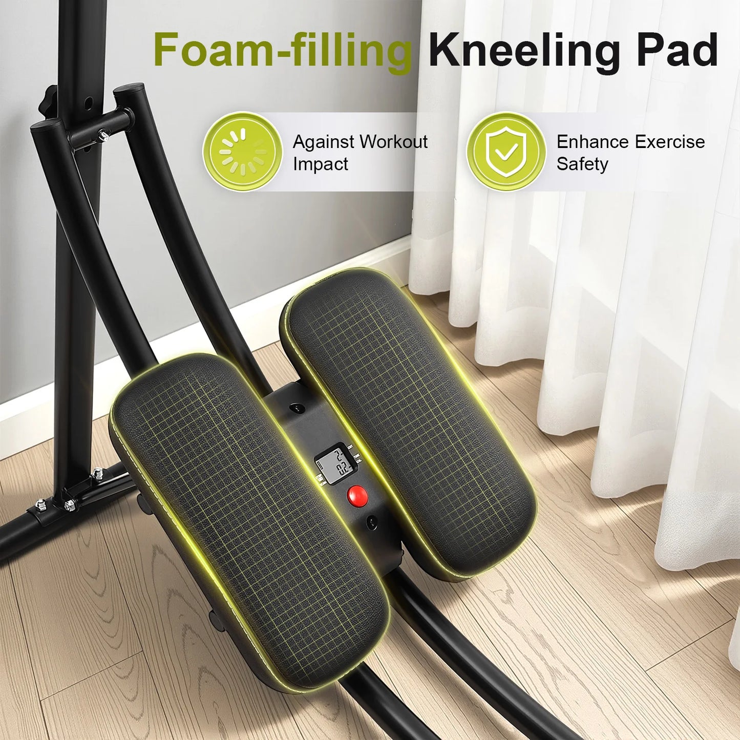 Ab Machine With LED Display, 330lbs Capacity, Foldable Home Gym