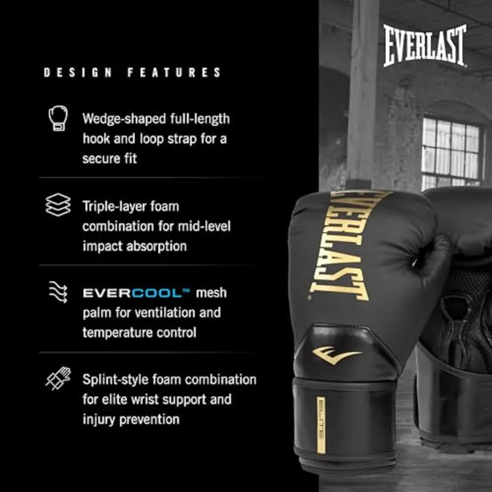 YTYIN Everlast Elite 2 Boxing Gloves PU Leather Training Gear