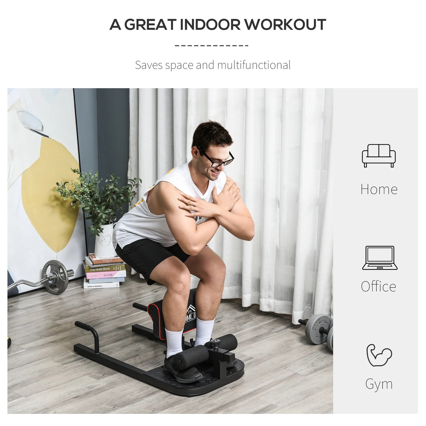 ThreeInOne Padded Push Up Sit Up Squat Fitness Machine Gym