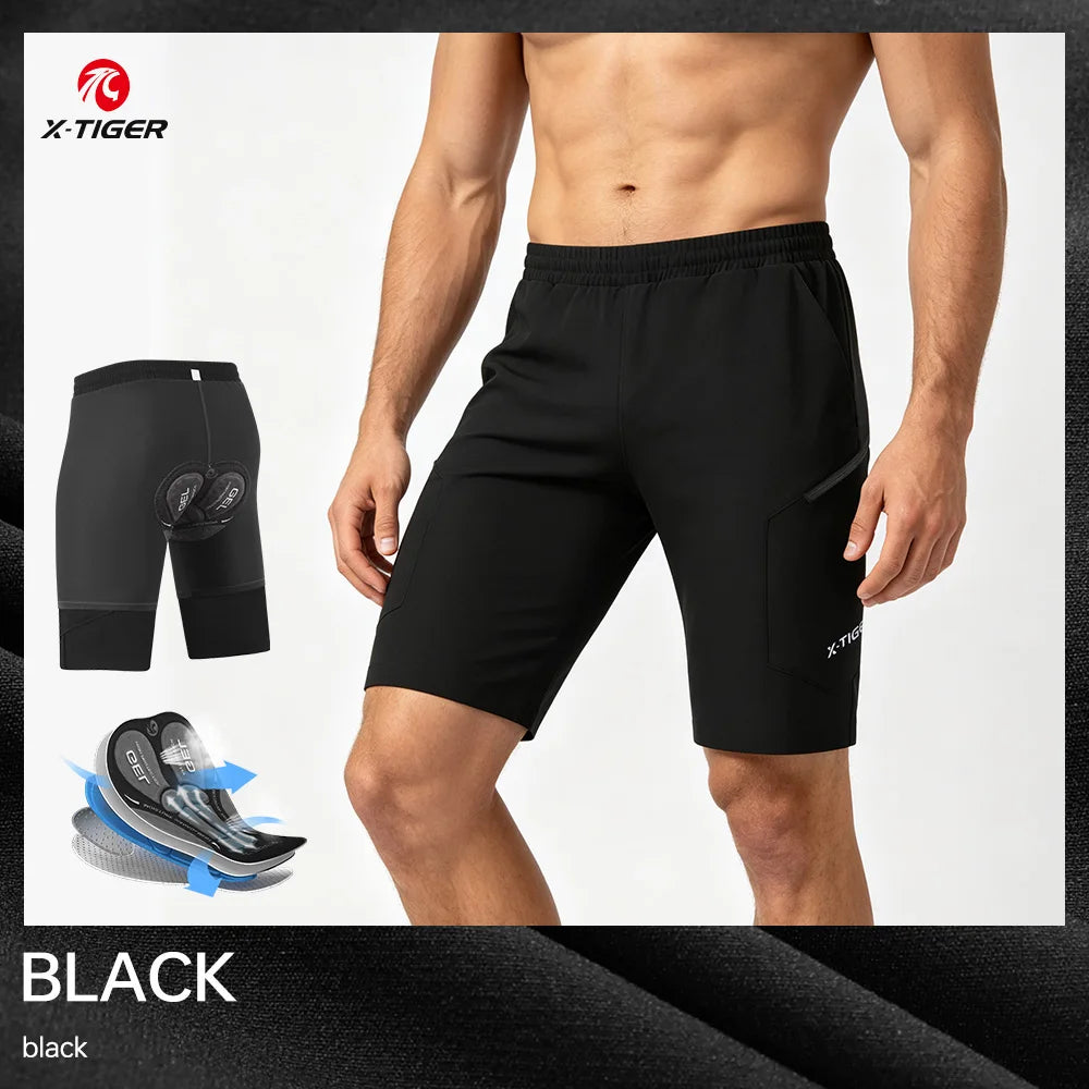 X-TIGER 2 In 1 Cycling Shorts Padded MTB Wearproof Waterproof