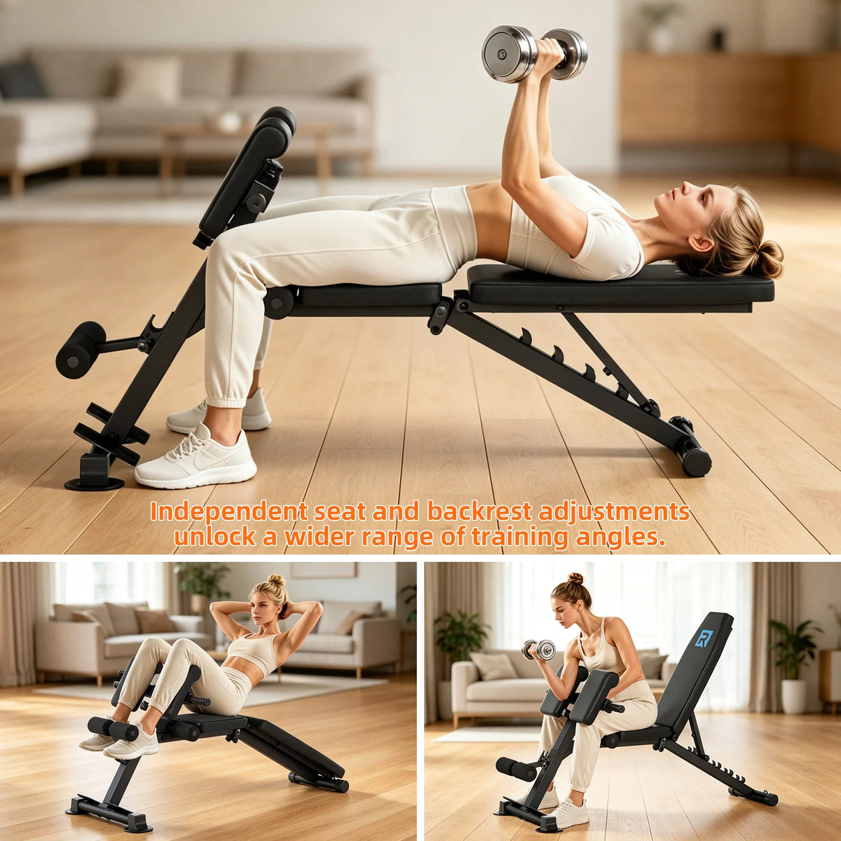 Adjustable Weight Bench Heavy Steel Frame Home Gym