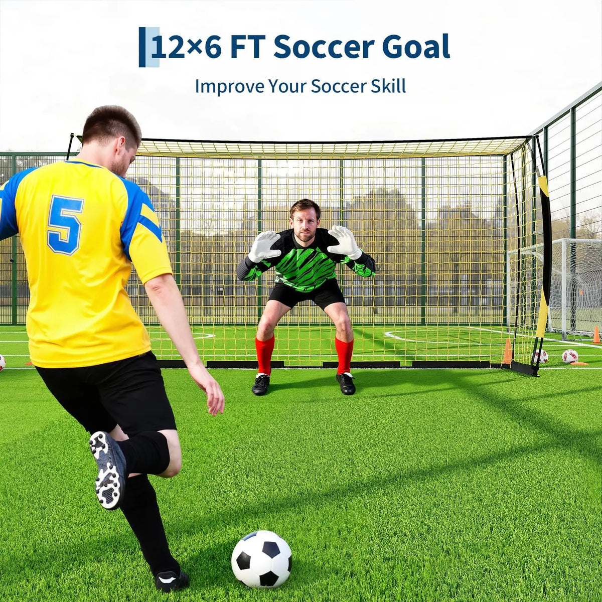HiMISS Portable Foldable Soccer Goal With Heavy Duty Metal Frame