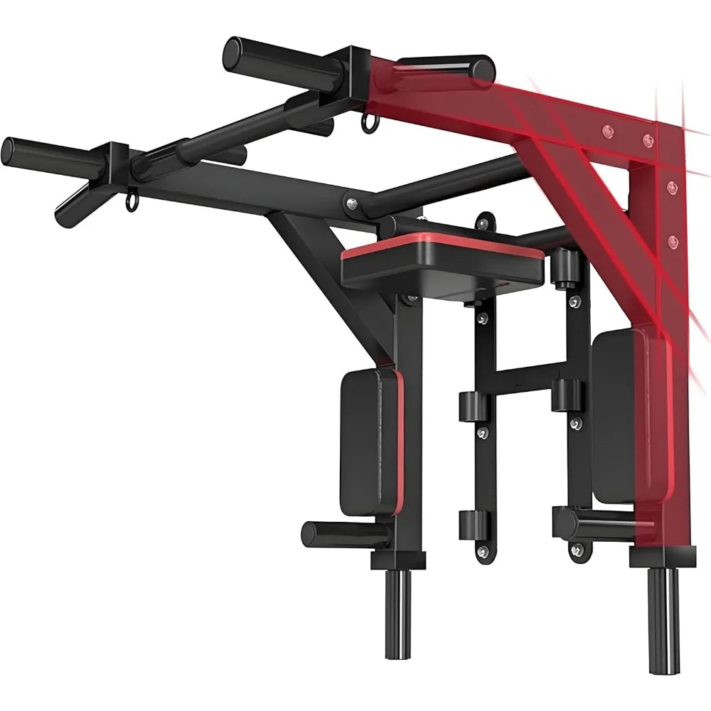 Ytyin Wall Mounted Pull Up Bar With Dip Station Rack