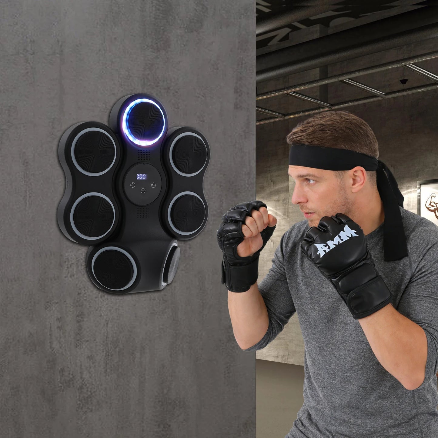 Interactive Boxing Trainer Wall Mounted Target With Lighting