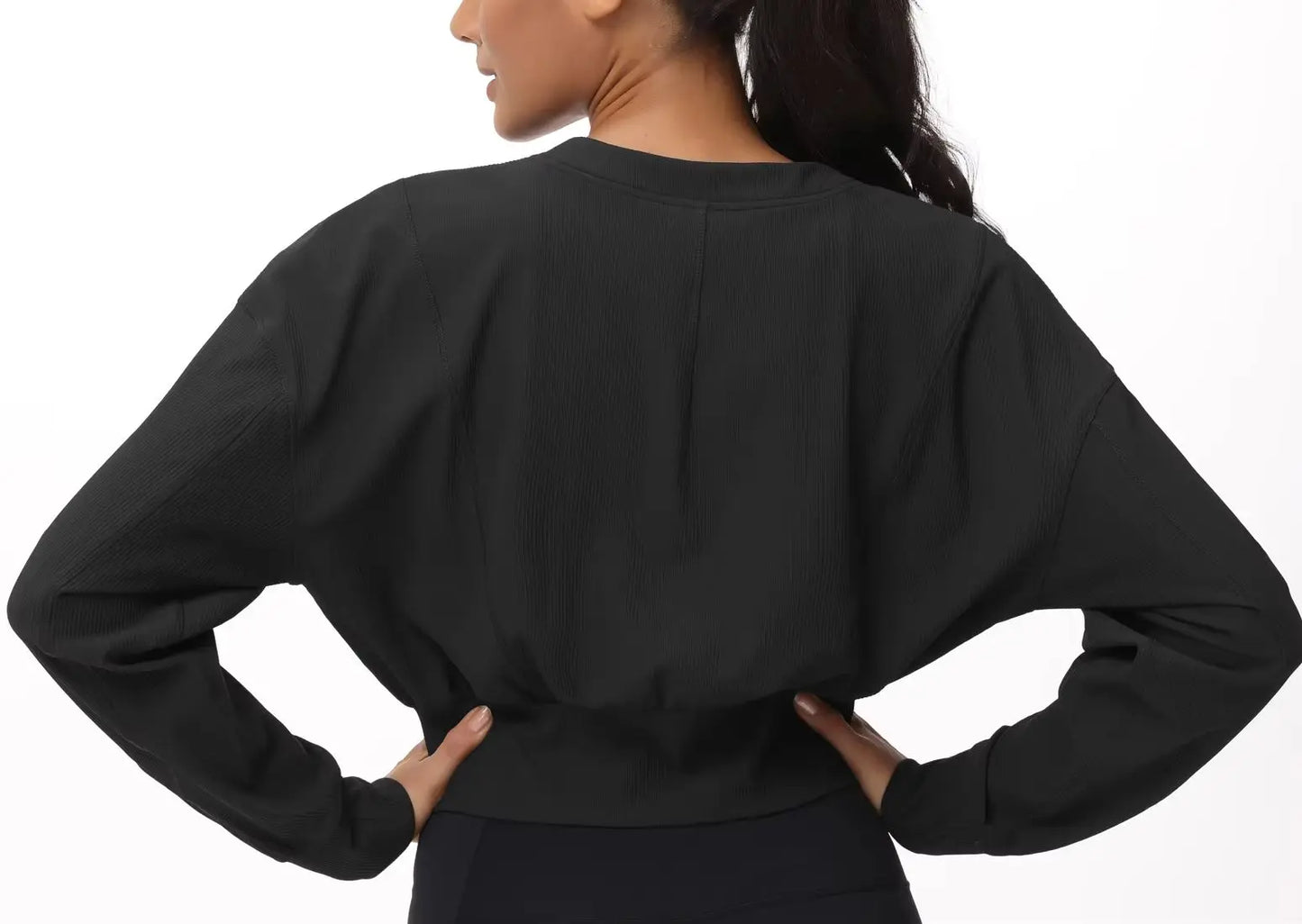 The Gym People Womens Full Zip Cropped Athletic Jacket