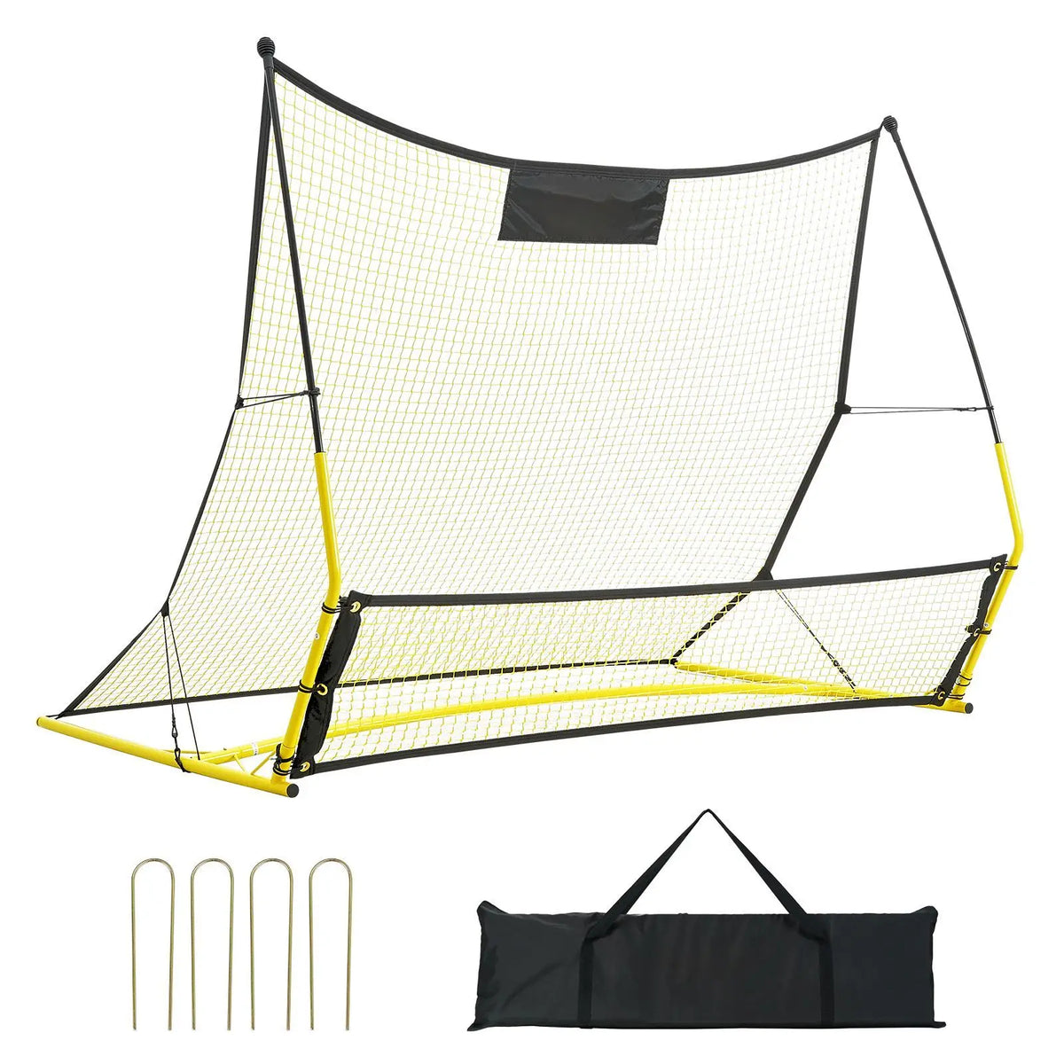 Soccer Trainer, 2-IN-1 Portable Soccer Rebounder Net, 71"X40" Iron Soccer Practice Equipment, Sports Football Rebounder Wall