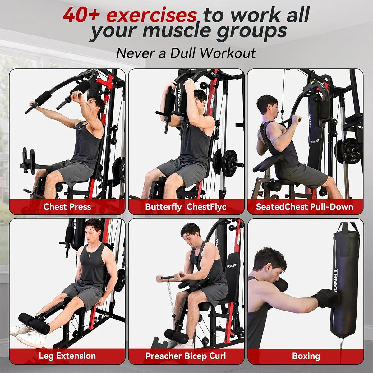 Pooboo Full Body Home Gym Strength Training Workout System