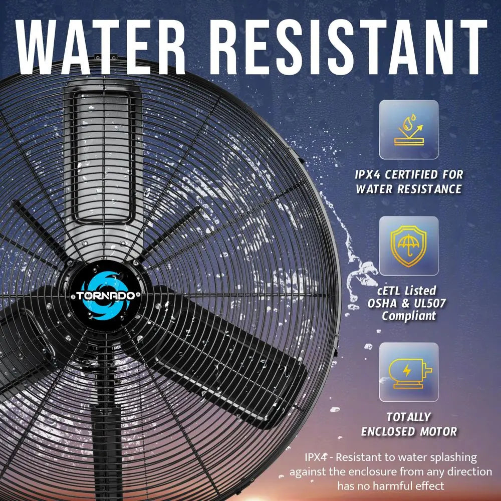 XMSJ IPX4 Water Resistant High Velocity Wall Mount Fan