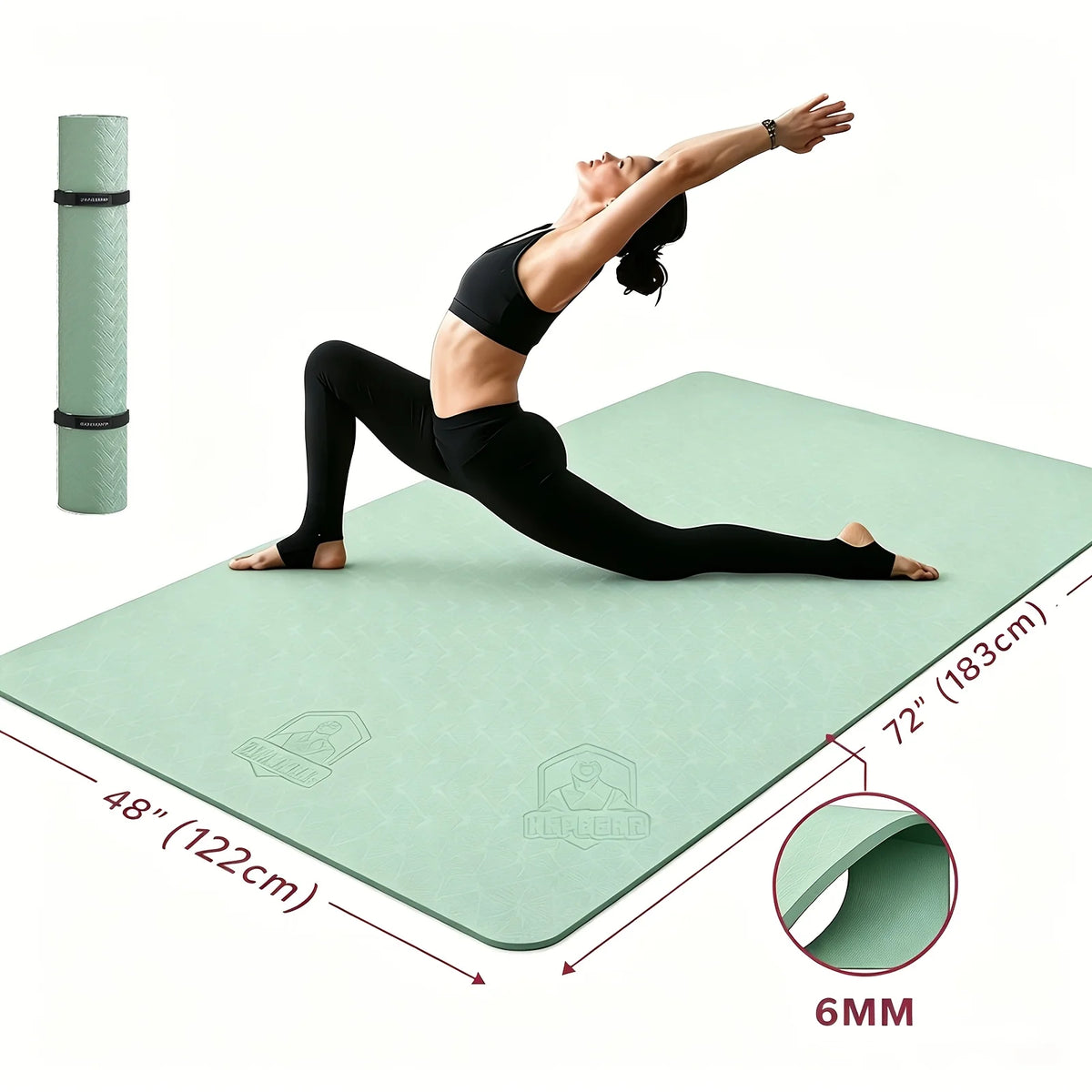 Hapbear TPE Non Slip Yoga Mat For Home Studio Workouts