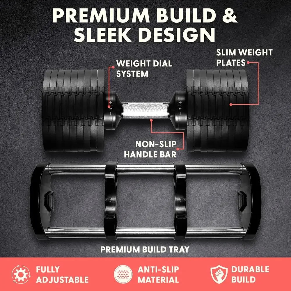Adjustable Dumbbells Cast Iron Strength Training Home Gym Equipment