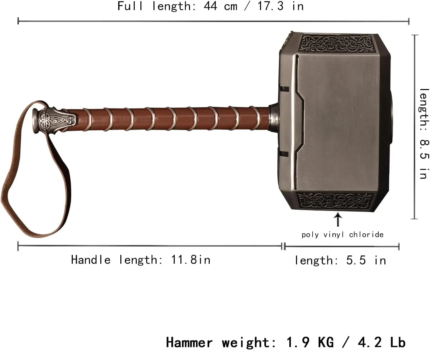 YTYIN Thor Hammer With Base Prop For Cosplay Battle Movie
