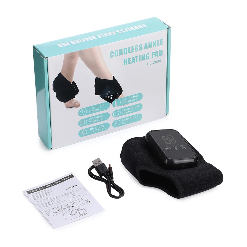 Hailicare Cordless Heated Ankle Brace With Vibration Massage