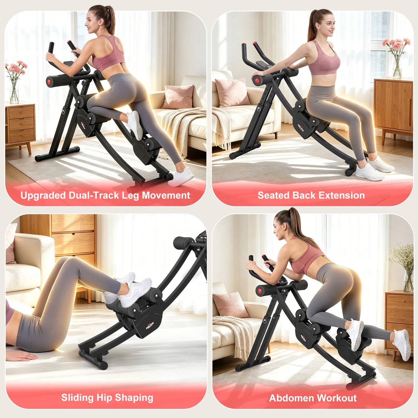 Dual Split Track Ab Machine With Foldable Core Trainer