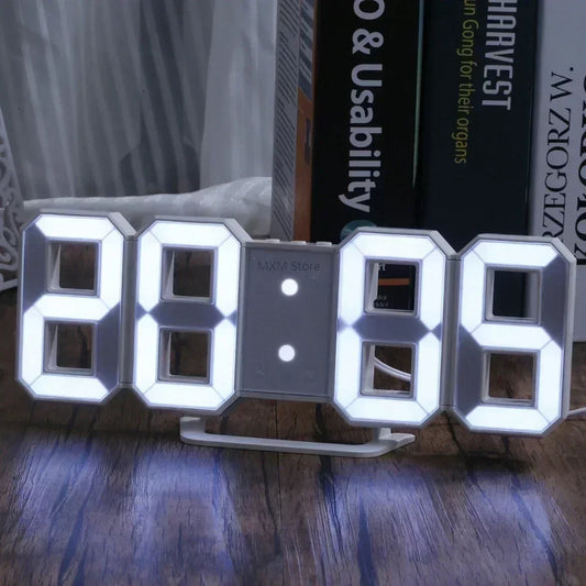 3D LED Digital Clock Wall Decor With Glow Night Mode