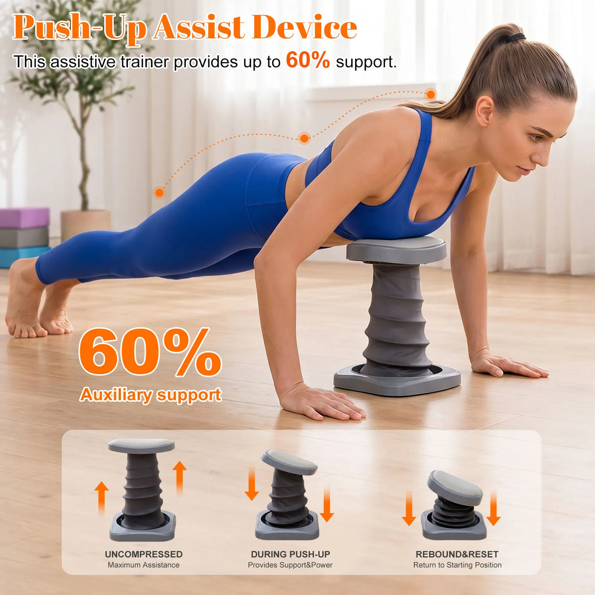 ATUOTIN Spring Push Up Trainer for Chest and Core Support