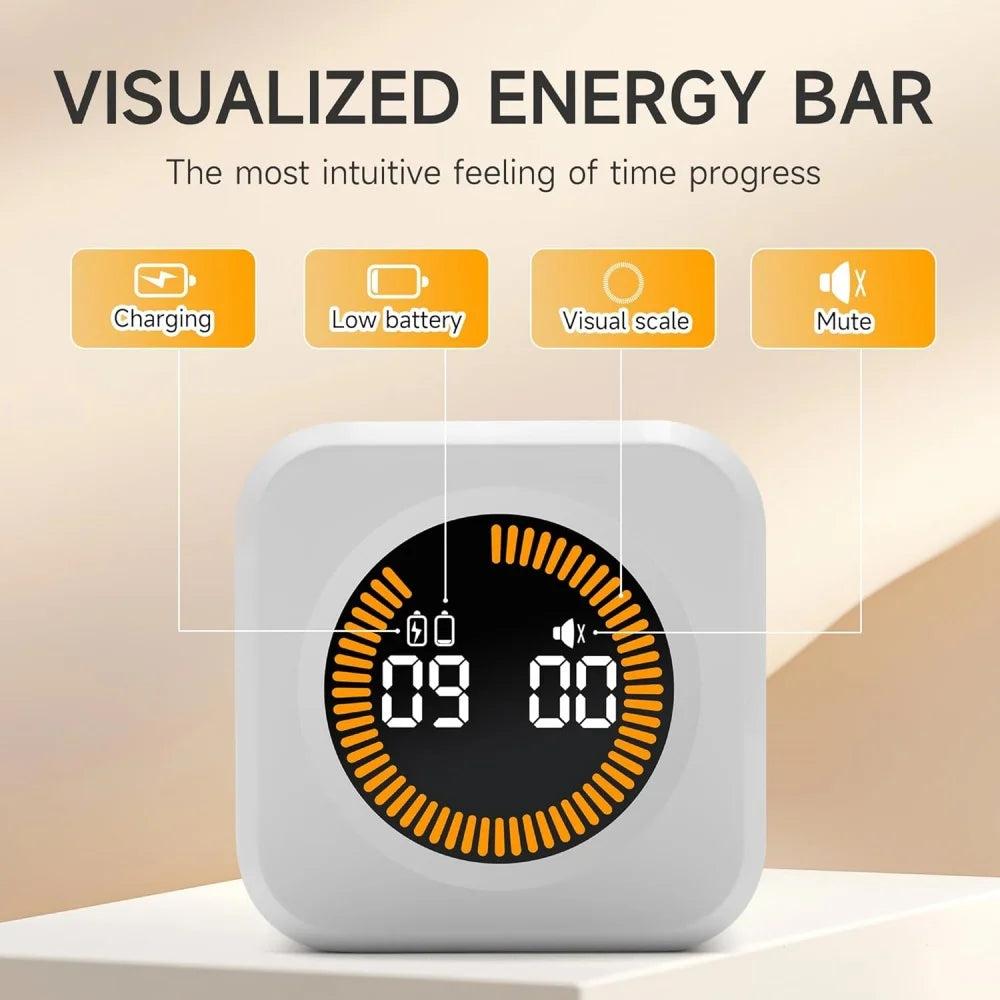 Pomodoro Timer LED Display Silent Eco Friendly Kitchen Timer