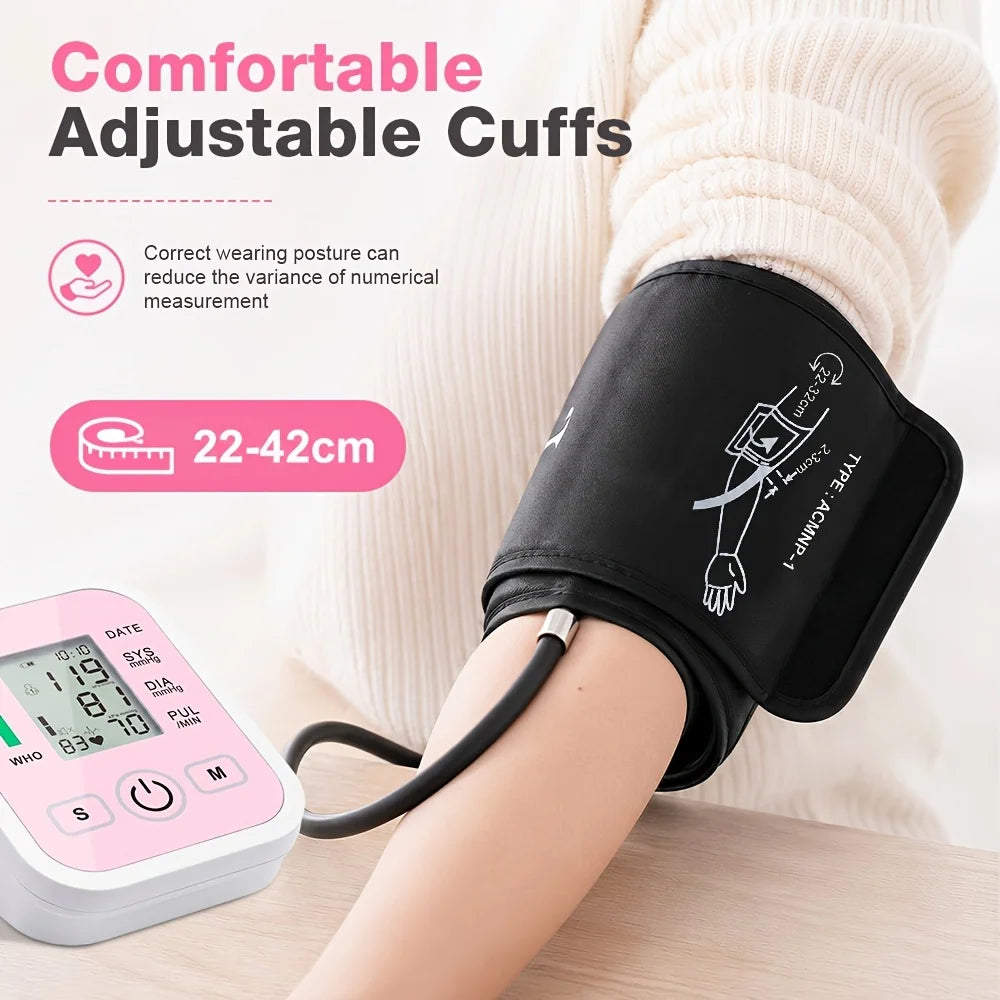 Automatic Upper Arm Blood Pressure Monitor With Heart Rate Display