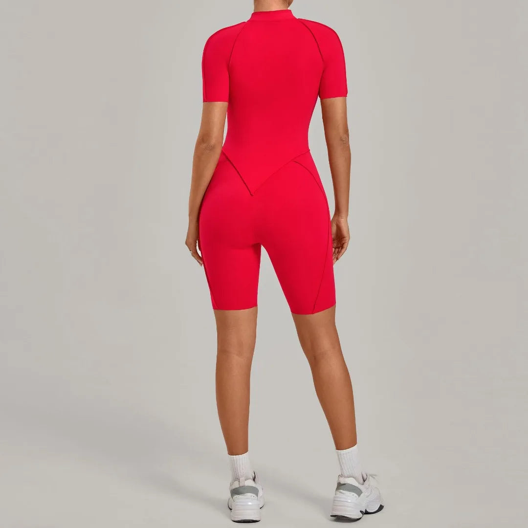 NANLUAN Women's Yoga Jumpsuit Half Zip Bodysuit for Workout
