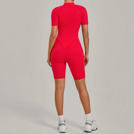 NANLUAN Women's Yoga Jumpsuit Half Zip Bodysuit for Workout