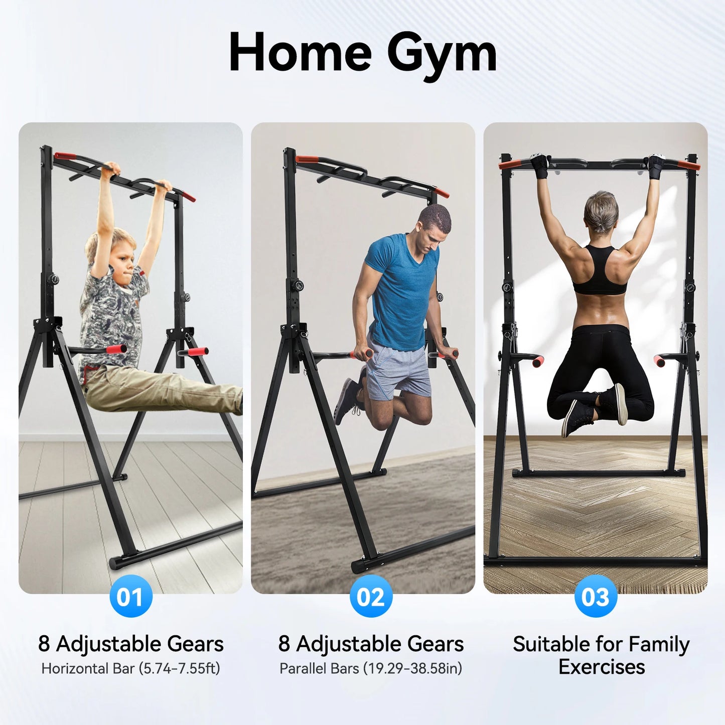 Foldable Adjustable Pull Up Bar 200kg Home Gym Multi Function