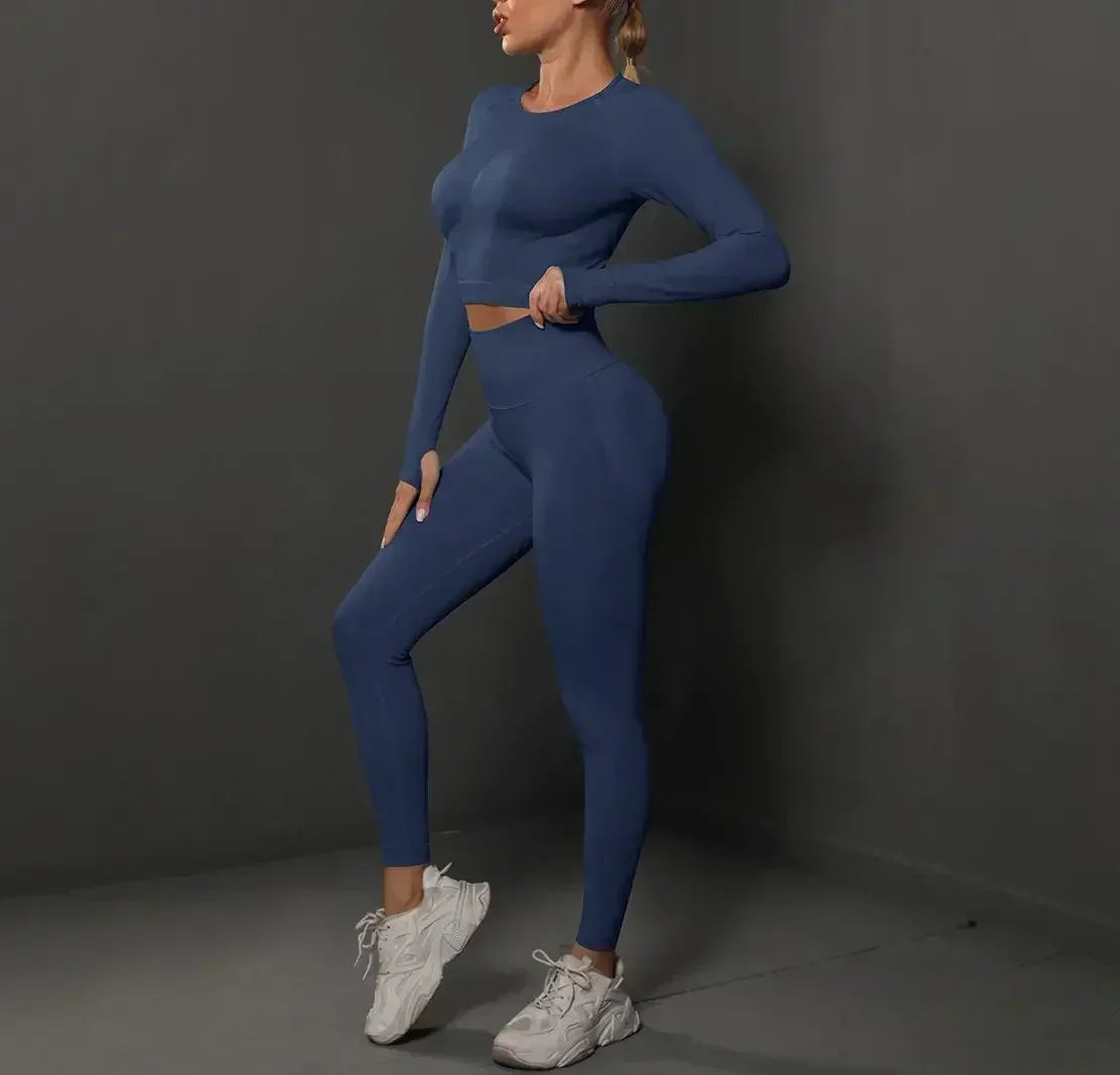 MIML Women's Seamless Yoga Set Two-Piece Fitness Suit