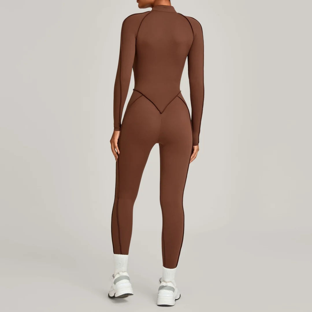 NANLUAN Women's Yoga Jumpsuit Half Zip Bodysuit for Workout