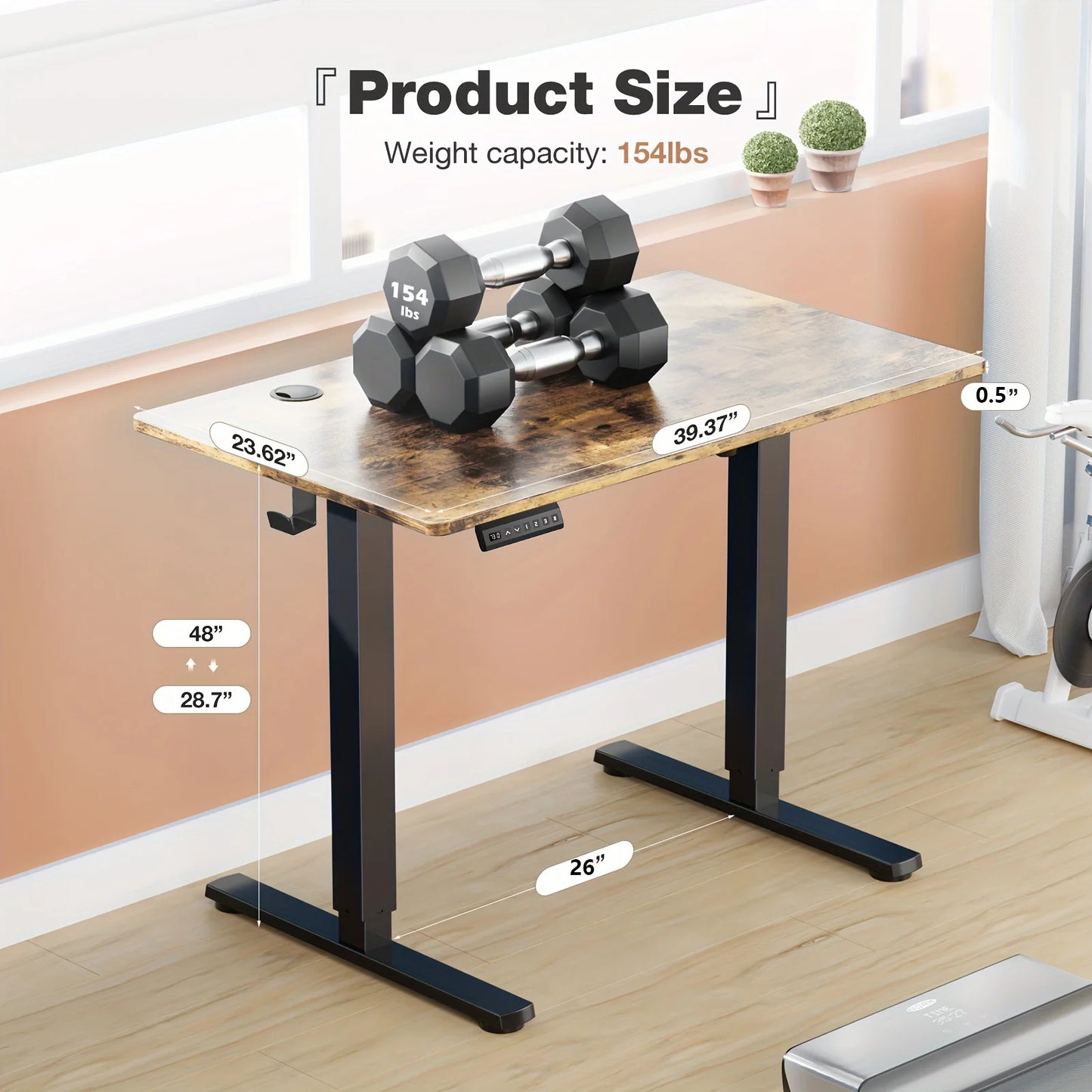 JHK Electric Height Adjustable Standing Desk For Office Ergonomic Workstation