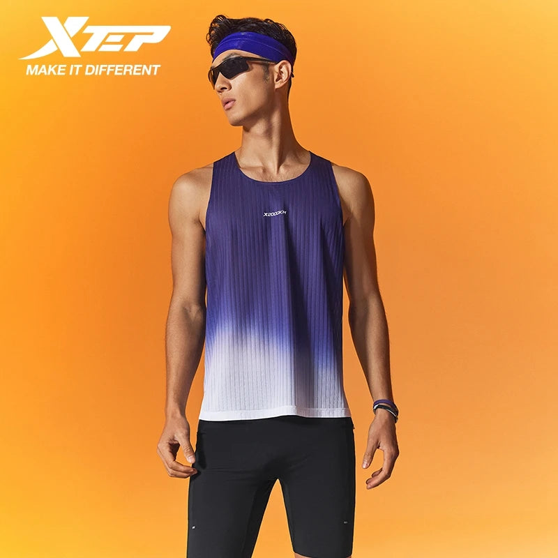 Xtep 2000km Pro Vest Men Quick Dry Breathable Running Suit