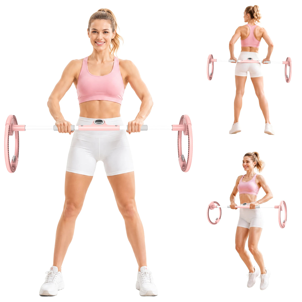 Adjustable Dual Forearm Wrist Wheel Trainer With Resistance Timer