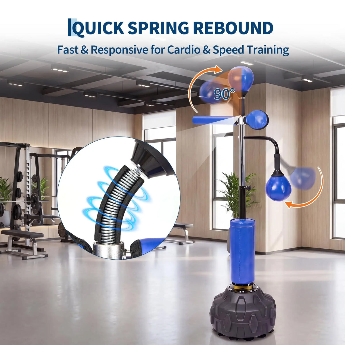 Freestanding Boxing Trainer With Swivel Bar And Speed Balls