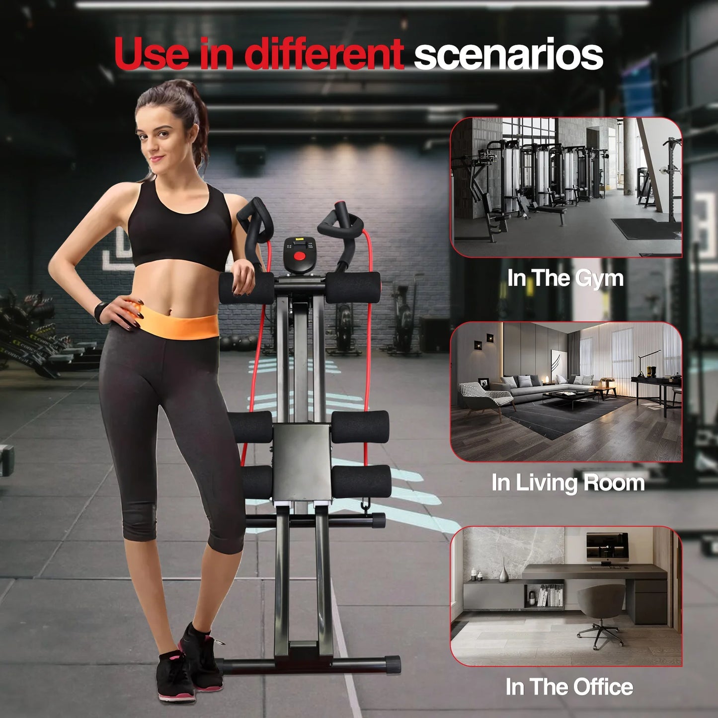 Foldable Ab Workout Machine For Home Gym With LCD Display