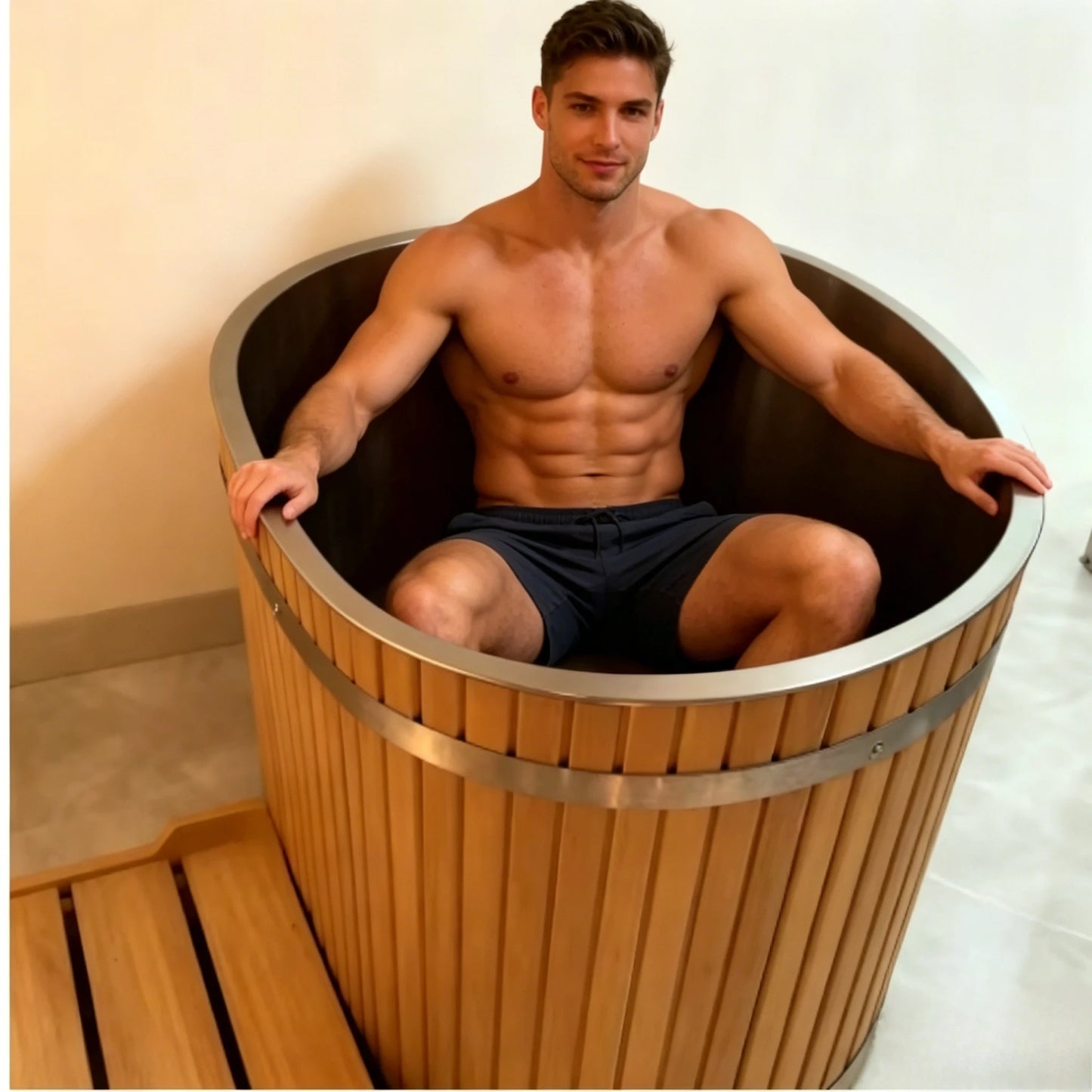 Luxury Natural Cedar Ice Bath Cold Plunge Spa Tub Home