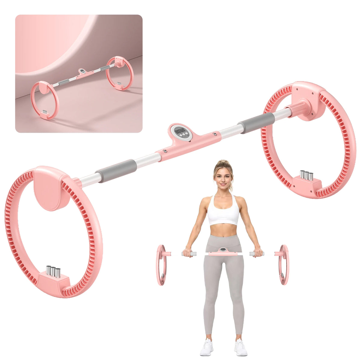 Adjustable Dual Forearm Wrist Wheel Trainer With Resistance Timer