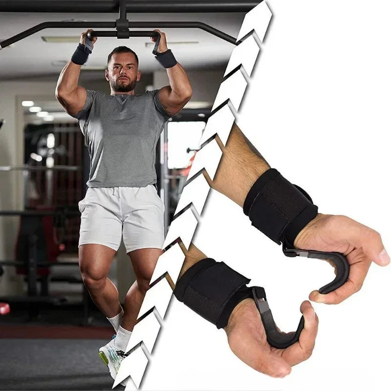 Non Slip Weight Lifting Hooks and Straps for Deadlifts