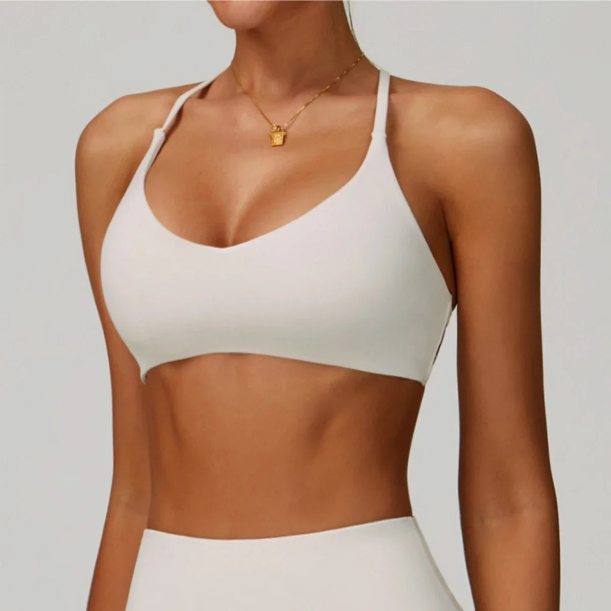 Cross Shoulder Straps Sports Bra Anti Sweat Fitness Top Women Yoga Gym