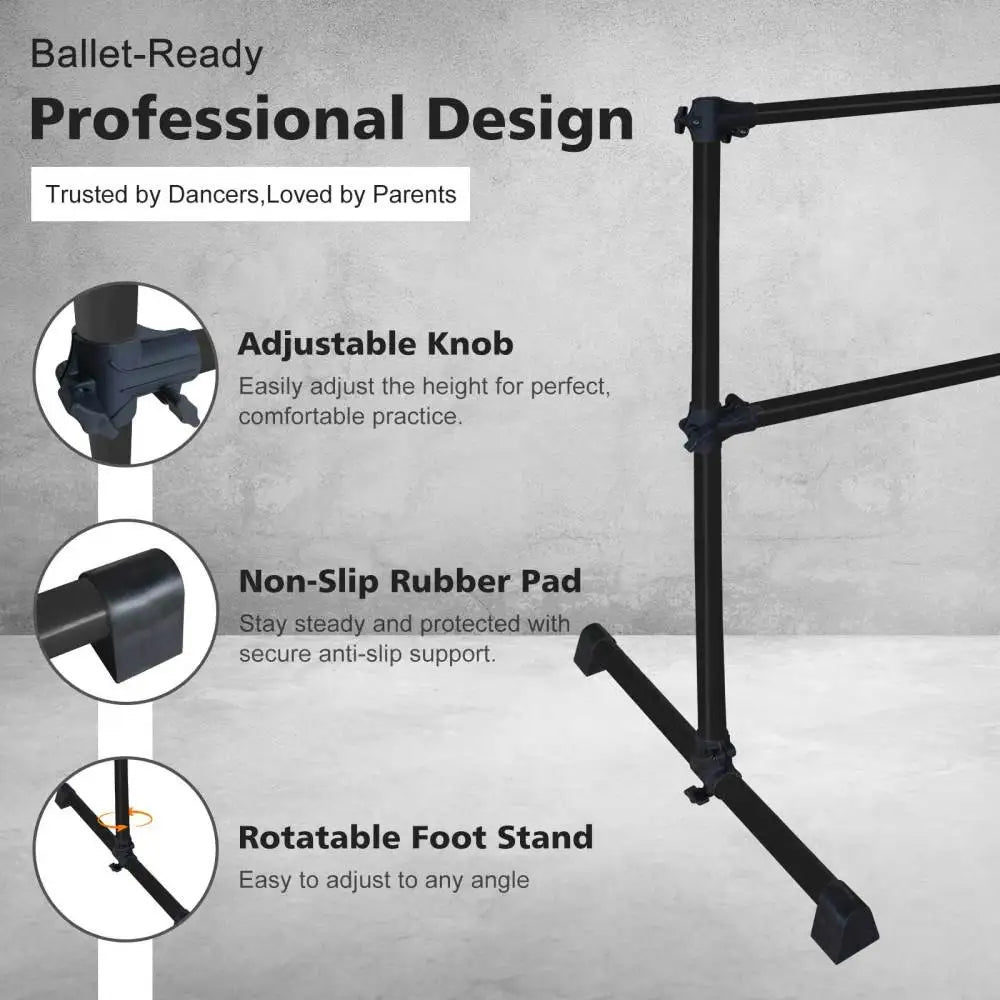 Adjustable Ballet Barre for Dance Practice, 6.7-46 Inch Range