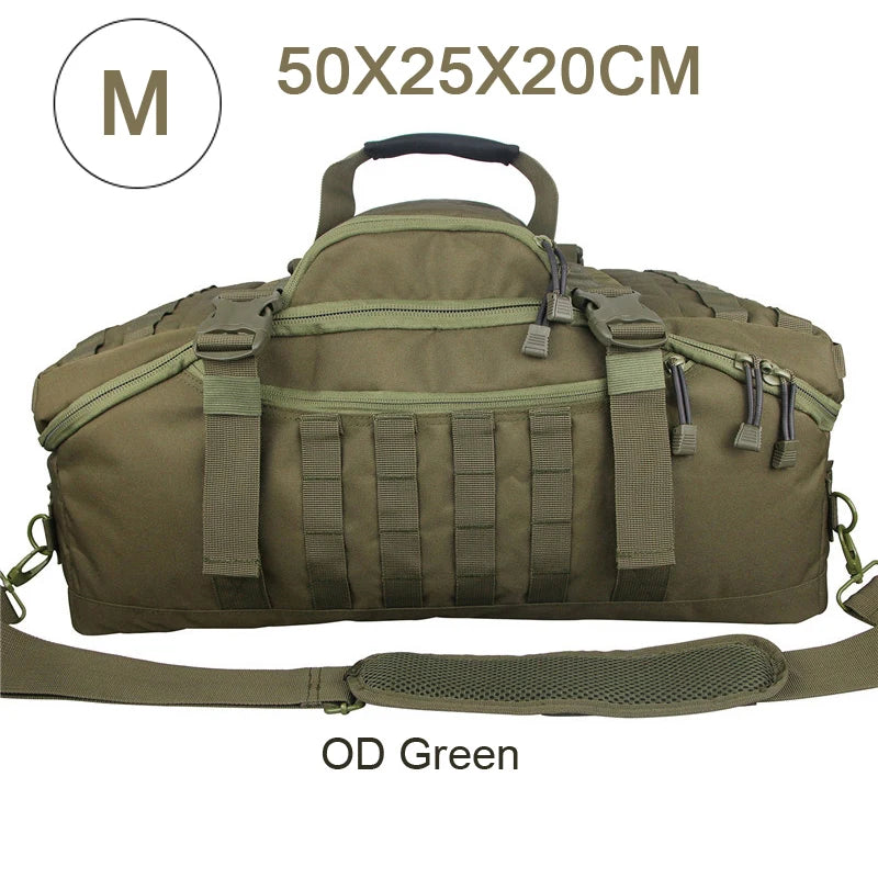 LQARMY 3 Way Duffle Bag With Backpack Crossbody Shoulder