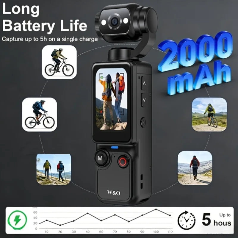 W&O Ultra HD 4K Sports Camcorder With Anti-Shock Stabilization