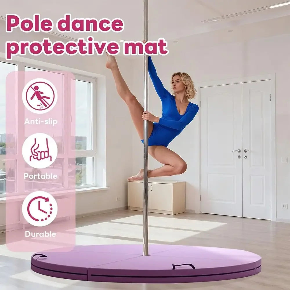 Portable Circular Dance Pole Crash Mat For Exercise And Yoga Safety